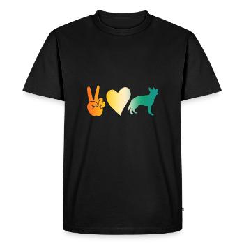 Dog German Shepherd - Men's Premium Organic T-Shirt - black - Front - Nico (187cm)