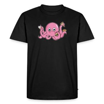 Octopus Ice Squid, restauration rapide multitâche - T-shirt Premium bio Homme - noir - Devant - Nico (187cm)
