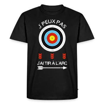 J'peux pas, j'ai tir à l'arc - T-shirt Premium bio Homme - noir - Devant - Nico (187cm)