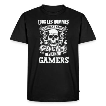 les meilleurs deviennent gamers - T-shirt Premium bio Homme - noir - Devant - Nico (187cm)