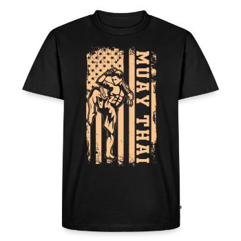 Muay Thaï - T-shirt Premium bio Homme - noir - Devant - Nico (187cm)
