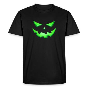 Monster Green Eyes, Scary Halloween Face - Men's Premium Organic T-Shirt - black - Front - Nico (187cm)