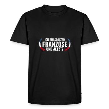 Français Français France - T-shirt Premium bio Homme - noir - Devant - Nico (187cm)