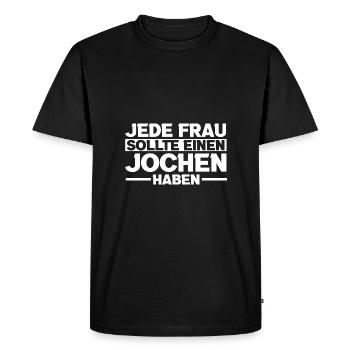 Jochen - T-shirt Premium bio Homme - noir - Devant - Nico (187cm)