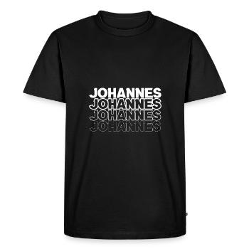 Johannes - Men's Premium Organic T-Shirt - black - Front - Nico (187cm)