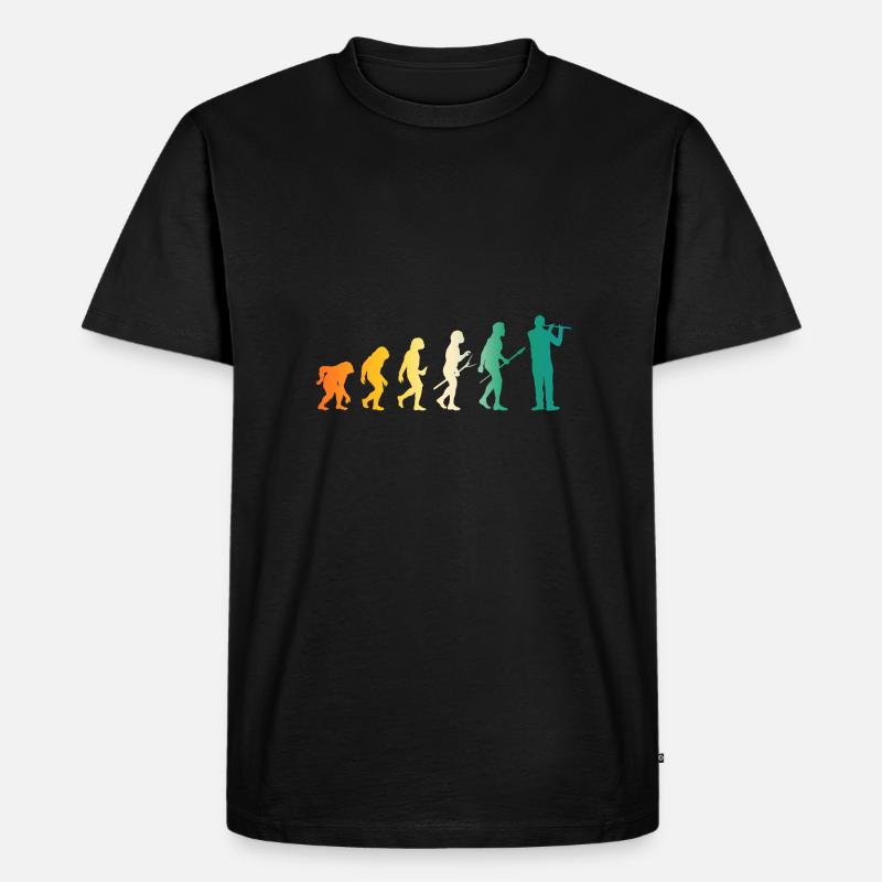 Flûtiste Evolution Flûte - T-shirt Premium bio Homme - noir