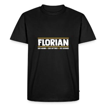 Florian - T-shirt Premium bio Homme - noir - Devant - Nico (187cm)