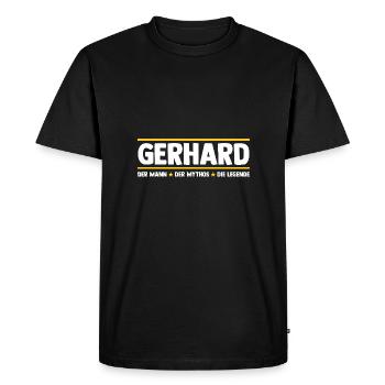 Gerhard - Men's Premium Organic T-Shirt - black - Front - Nico (187cm)