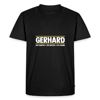 Gerhard - Men's Premium Organic T-Shirt - black - Front - Nico (187cm)