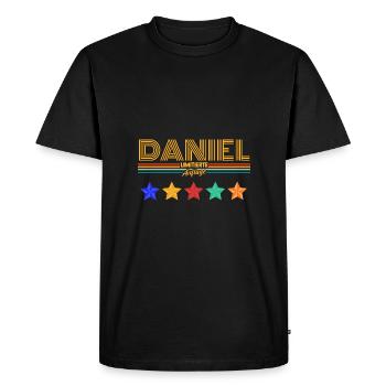 Daniel - Men's Premium Organic T-Shirt - black - Front - Nico (187cm)