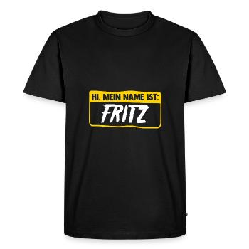 Fritz - Men's Premium Organic T-Shirt - black - Front - Nico (187cm)