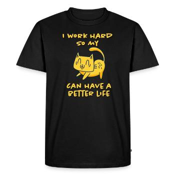 Working for the Fur Kids - Men's Premium Organic T-Shirt - black - Front - Nico (187cm)