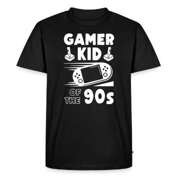Gamer Kid des années 90 - T-shirt Premium bio Homme - noir - Devant - Nico (187cm)