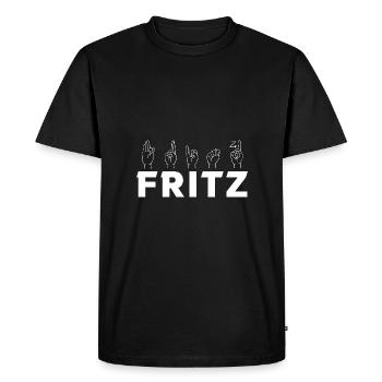 Sign Language Fritz - Men's Premium Organic T-Shirt - black - Front - Nico (187cm)