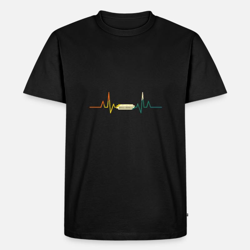 Harmonica Heartbeat Harmonica - Men's Premium Organic T-Shirt - black