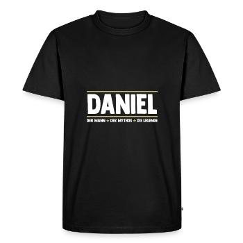 Daniel - Men's Premium Organic T-Shirt - black - Front - Nico (187cm)