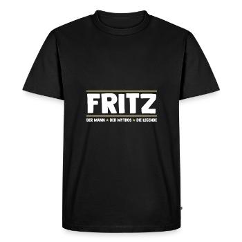 Fritz - Men's Premium Organic T-Shirt - black - Front - Nico (187cm)