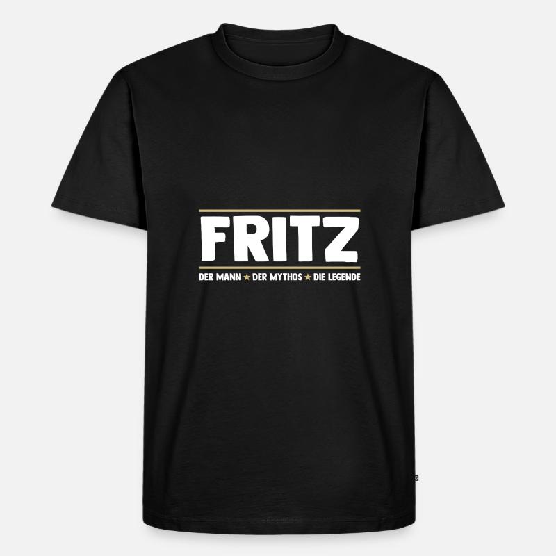 Fritz - Männer Premium Bio T-Shirt - Schwarz