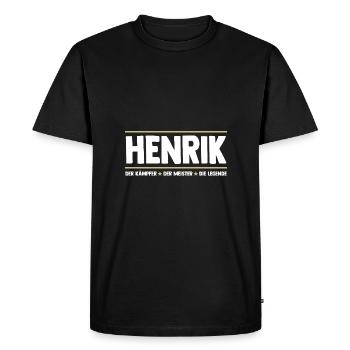 Henrik - T-shirt Premium bio Homme - noir - Devant - Nico (187cm)