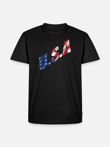 USA - Men's Premium Organic T-Shirt - black