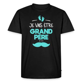 Je vais être grand père - T-shirt Premium bio Homme - noir - Devant - Nico (187cm)