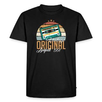 August 1991 Jubilee 1991 Legends August - Men's Premium Organic T-Shirt - black - Front - Nico (187cm)