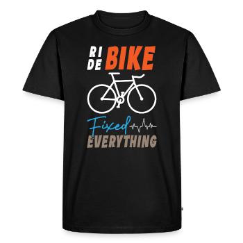 Ride Bike a tout réparé - T-shirt Premium bio Homme - noir - Devant - Nico (187cm)