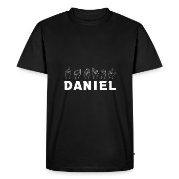Sign Language Daniel - Men's Premium Organic T-Shirt - black - Front - Nico (187cm)