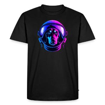 Teckel Astronaute Chien Cadeau Wiener Dog - T-shirt Premium bio Homme - noir - Devant - Nico (187cm)