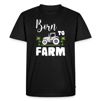 Né à la ferme - T-shirt Premium bio Homme - noir - Devant - Nico (187cm)