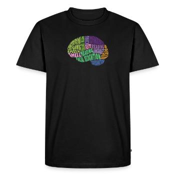 Areas in the brain, colorful - Men's Premium Organic T-Shirt - black - Front - Nico (187cm)