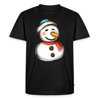 Colorful snowman in the blaze of lights - Men's Premium Organic T-Shirt - black - Front - Nico (187cm)