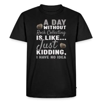 Collectionneur de roches Une journée sans collecte de roches - T-shirt Premium bio Homme - noir - Devant - Nico (187cm)