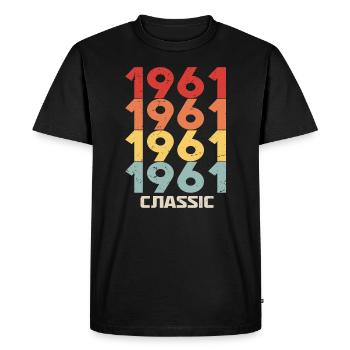 1961 Jubilee in classic vintage style 1961 - Men's Premium Organic T-Shirt - black - Front - Nico (187cm)