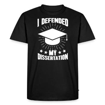 Dissertation PhD PhD Exam Gift - Men's Premium Organic T-Shirt - black - Front - Nico (187cm)