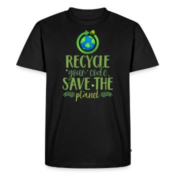 Recycle your code (green) - T-shirt Premium bio Homme - noir - Devant - Nico (187cm)