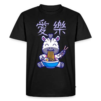Japanese China Noodles Ramen Pasta Zebra Anime - Men's Premium Organic T-Shirt - black - Front - Nico (187cm)