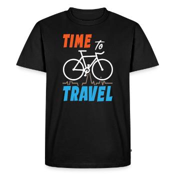 Time To Travel Bike - Men's Premium Organic T-Shirt - black - Front - Nico (187cm)