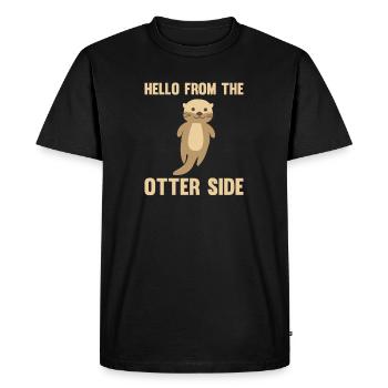 Hello from the otter side doux loutres pour les enfants - T-shirt Premium bio Homme - noir - Devant - Nico (187cm)