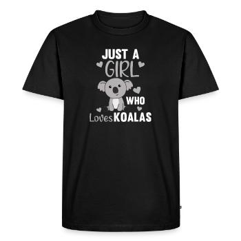 Juste une fille qui aime Koalas doux Koala - T-shirt Premium bio Homme - noir - Devant - Nico (187cm)