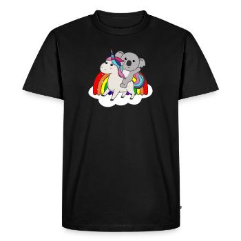 Koala Unicorn Rainbow Animals Koalas Unicorns - Men's Premium Organic T-Shirt - black - Front - Nico (187cm)