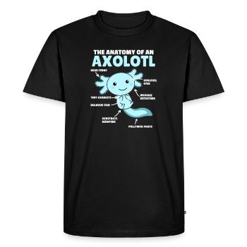Axolotl Explanation Anatomy of an Axolotl - Men's Premium Organic T-Shirt - black - Front - Nico (187cm)