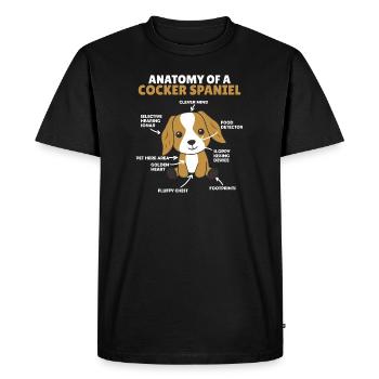 Anatomy of a Cocker Spaniel cute dogs puppy - Men's Premium Organic T-Shirt - black - Front - Nico (187cm)