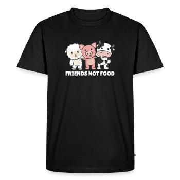 Friends not food vegan mouton vache - T-shirt Premium bio Homme - noir - Devant - Nico (187cm)