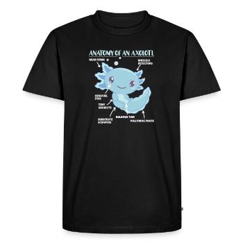 Axolotl Explication Anatomie d’un Axolotl - T-shirt Premium bio Homme - noir - Devant - Nico (187cm)