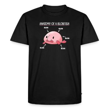 Blobfish Explication Anatomie d’un Blobfish - T-shirt Premium bio Homme - noir - Devant - Nico (187cm)