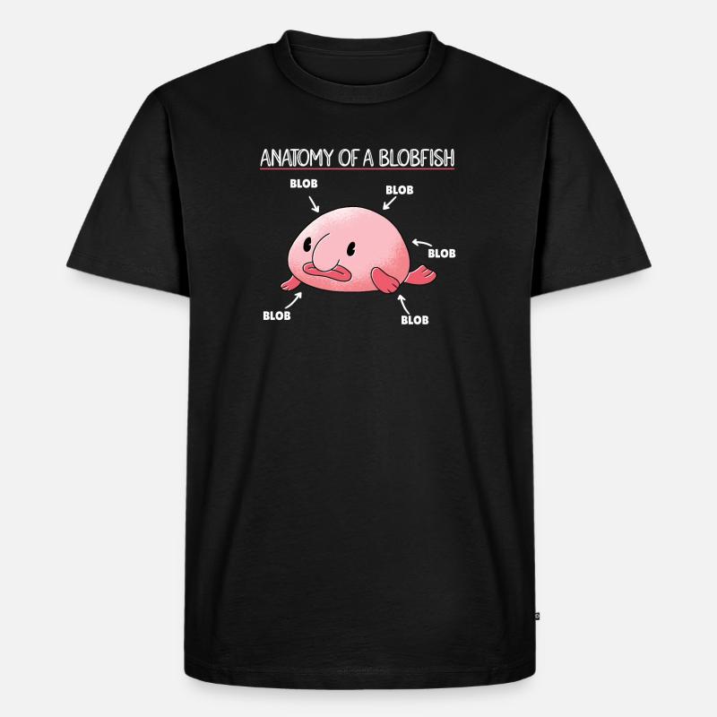 Blobfish Explication Anatomie d’un Blobfish - T-shirt Premium bio Homme - noir