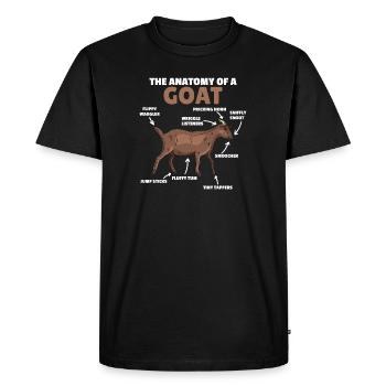 Explication de l’anatomie d’une chèvre mignonne - T-shirt Premium bio Homme - noir - Devant - Nico (187cm)