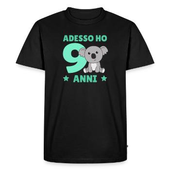 Children 9th birthday Koala Adesso ho 9 anni - Men's Premium Organic T-Shirt - black - Front - Nico (187cm)
