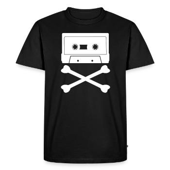 MC Audiocassette is dead - Bones 80s - Men's Premium Organic T-Shirt - black - Front - Nico (187cm)